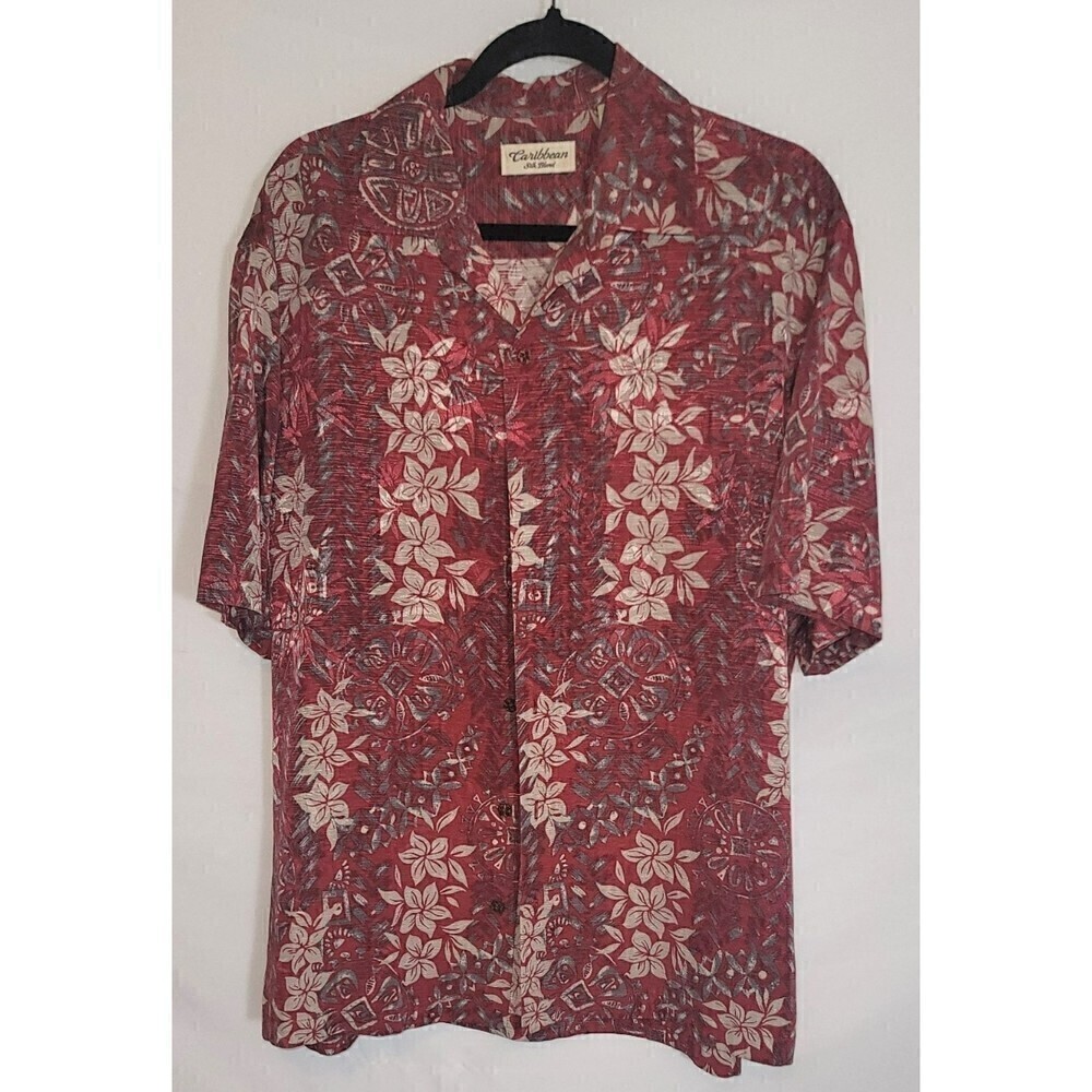 Caribbean Silk Button Down Shirt - Size L